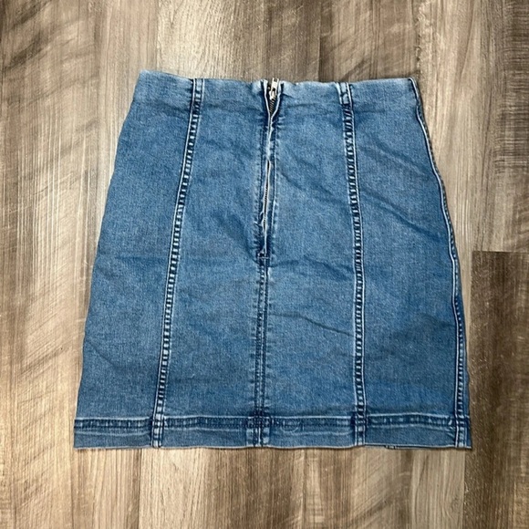 Free People Denim Modern Femme Mini Skirt - Dark Blue - Picture 11 of 11